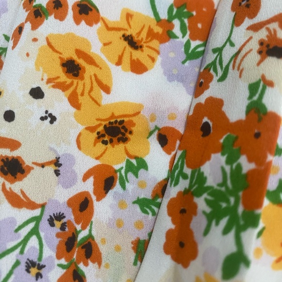 Aritzia Sunday Best Westley Short White/ Pumpkin Floral Skort Pleated Belted 4 - Picture 8 of 14
